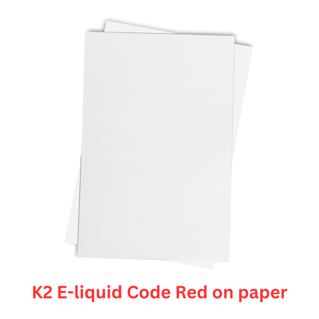 K2 E-liquid Code Red on paper - qualityspiceincense.se